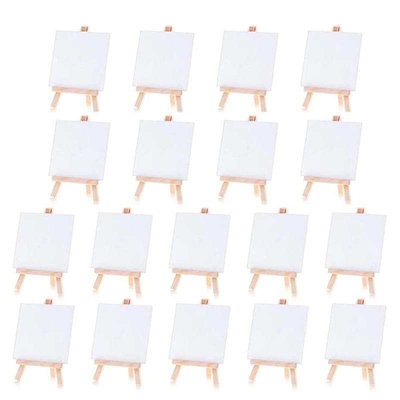 

Children's Painting Canvas Easel, 18Pcs Mini Painting Canvas Painting Set Painting Craft Drawing For Children's Painting