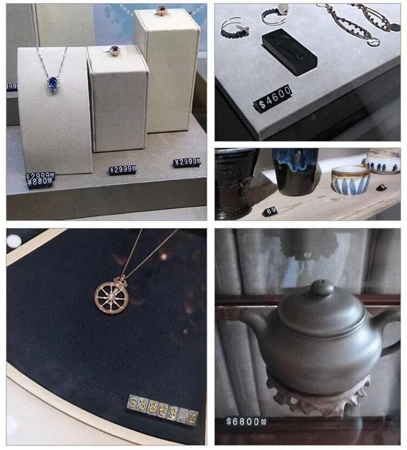 10 مجموعات 4x6 مللي متر قابل للتعديل عدد إلكتروني الدولار يورو السعر عرض مكعب العلامات مجوهرات التجزئة متجر الأسعار تسمية علامات عرض موقف