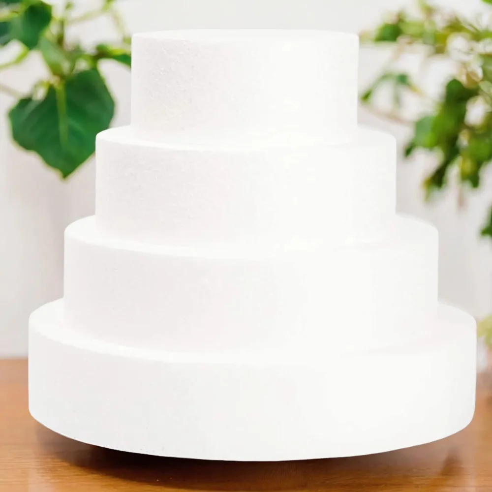 Stunning Reusable Styrofoam Wedding Cake Dummy Rounds for Creative DIY Decorating - Essential Rotating Stand Model Tools for Bea