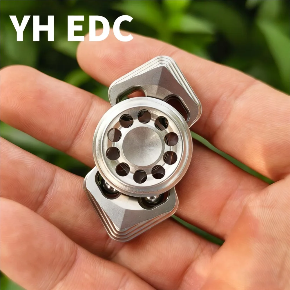 YH EDC Cuttlefish Two-Bladed Fidget Spinner Handling Feel Stainless Steel Fidget Spinner Fidget Toys For Adults