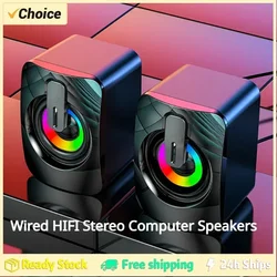 Bilgisayar hoparlör Stereo ses mikrofon ile 3.5mm AUX ev ofis PC hoparlör Macbook masaüstü dizüstü bilgisayar hoparlör