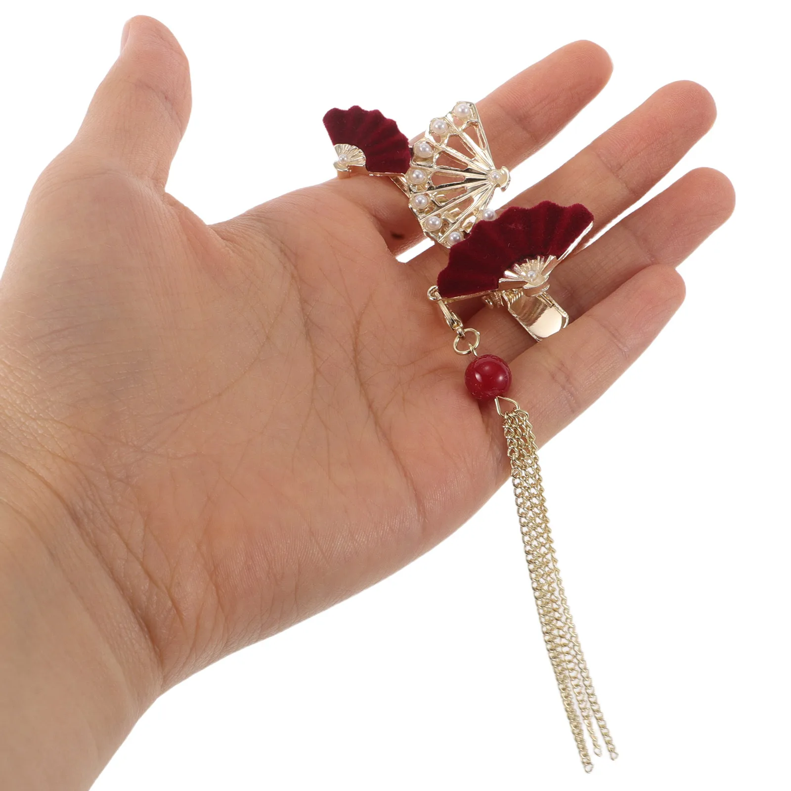 

2 Pcs Decorative Hair Clips Pins Bobby Accessories Alligator Velvet Female Forehead Bangs Bride