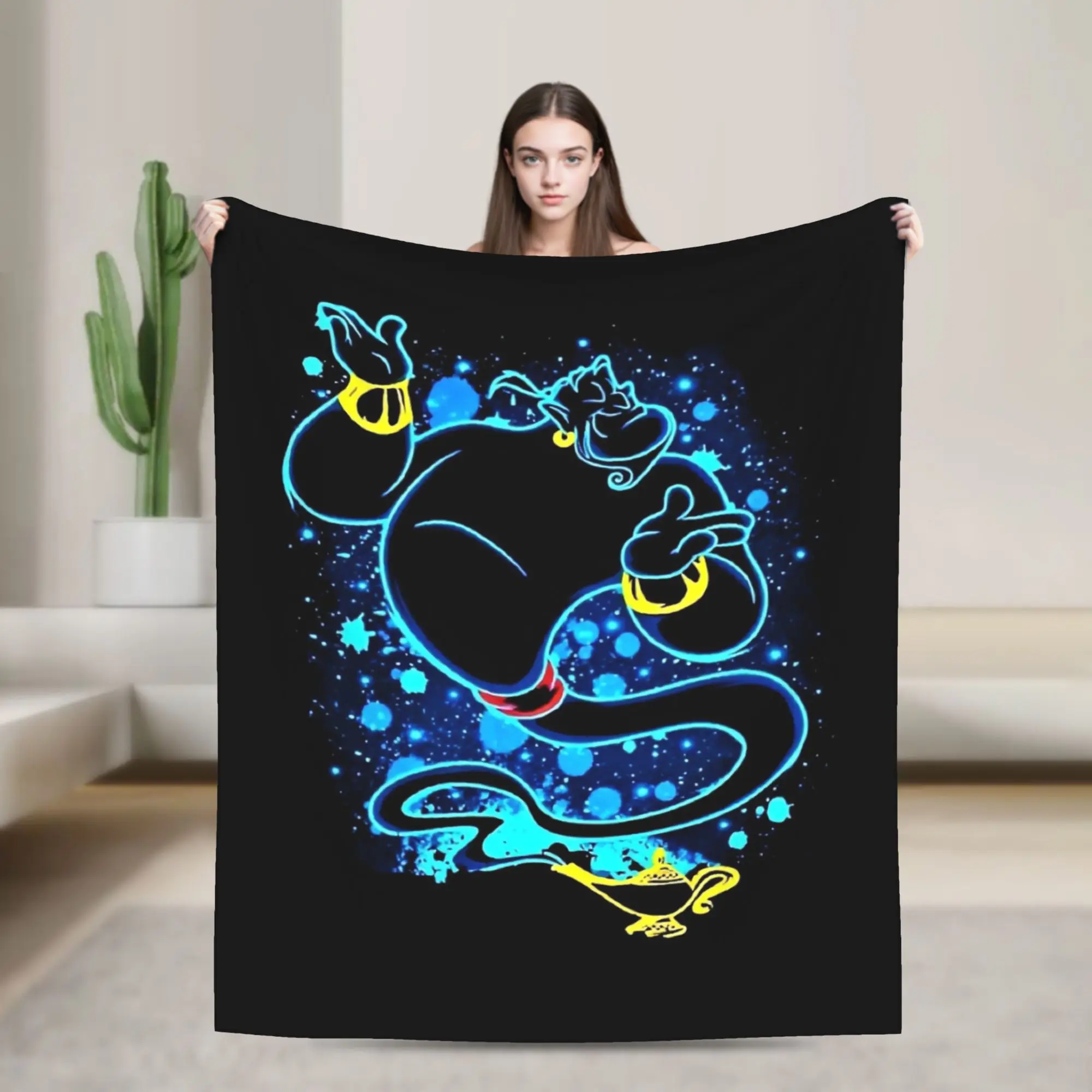 

Aladdin Cartoon Blankets Musical Fantasy Flannel Funny Warm Throw Blanket for Chair Covering Sofa Winter
