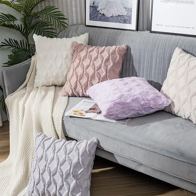 Decorative Pillow Cover For Sofa Soft Plush Cushion Cover Nordic Style Living Room Fundas De Cojines 11 Colors Pillowcase