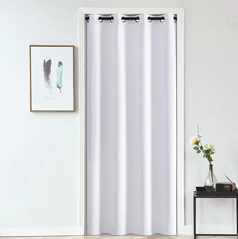 

Pure White 90% Blackout Door Curtain for Bedroom Doorway Protection Privacy Heavy Duty Partition Door Screen Closet Door Curtain