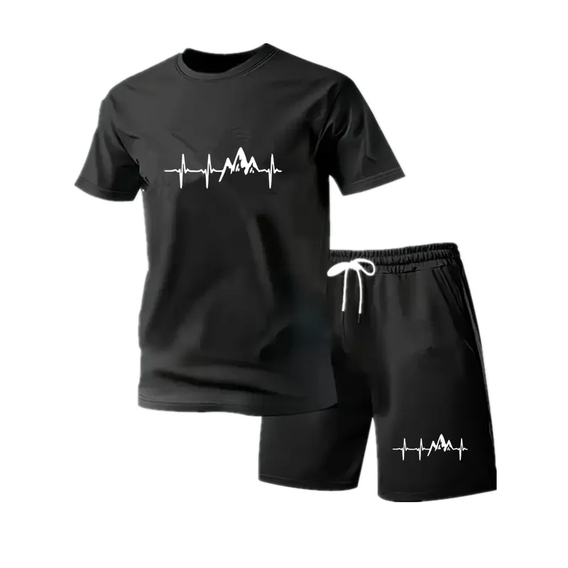 

Single Piece Versatile Sleeved T-shirt and Sports Short 2026 Summer Daily Wear Men's Tracksuit Casual Quality Outdoors Jogging