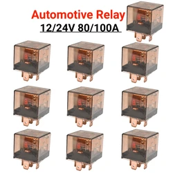 10PCS Waterproof Automotive Relay DC12/24V 80/100A 5Pin SPDT Car Control Device Car Relays DC 24V High Capacity Switching