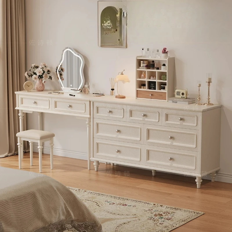 European Modern Vanity Table Makeup Storage Comfortable Beauty Dressing Table Cosmetics Organizer Penteadeira Home Furniture