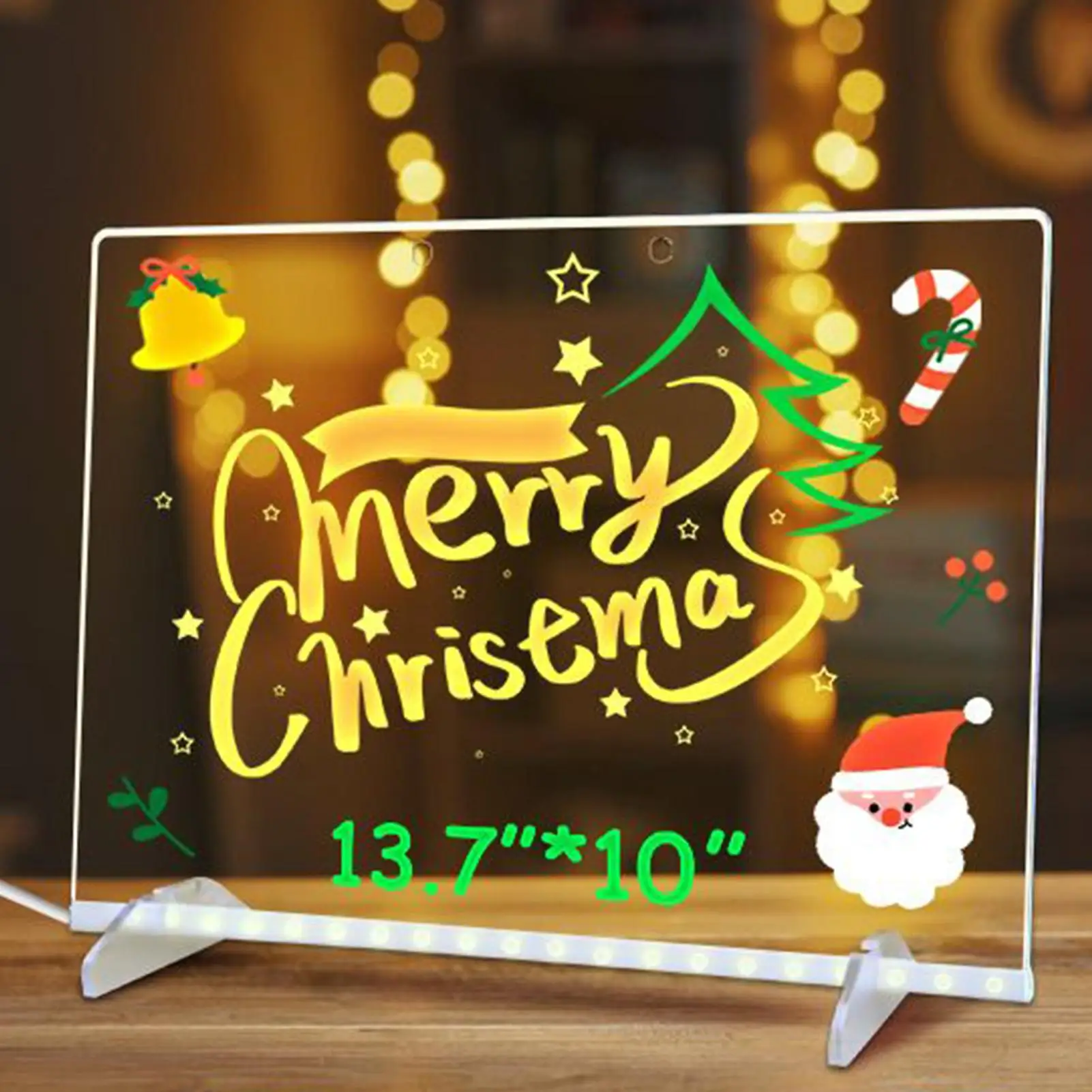 

LED Drawing Board For Kids LED Acrylic Message Board Acrylic Drawing Tool With 7-Color Pens For Family Children Office Study