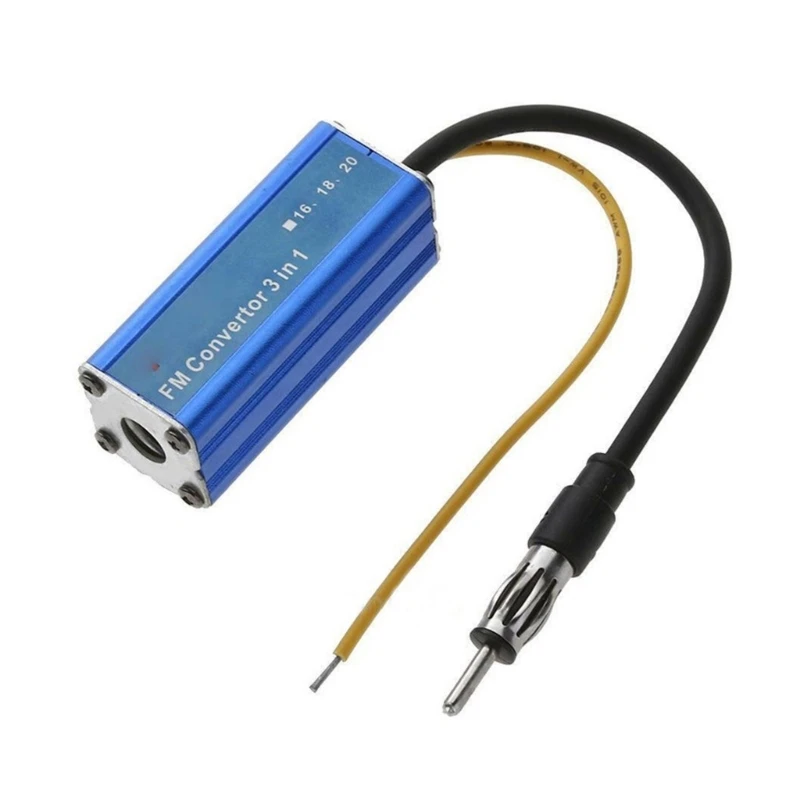 

3 in 1 76-90MHz Car Frequency Changer Converter for Players with Metal Cover Auto Antenna Radio FM Band Expander