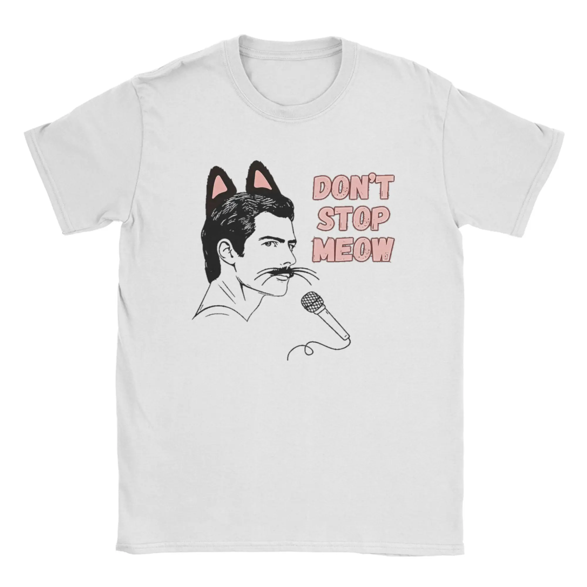 

Don´t Stop Meow Cotton T-Shirt For Couple Summer Funny Cartoon Cat T-Shirts O Neck Harajuku Tee Oversized Hot Sale Clothing