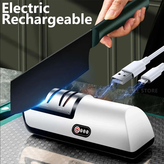 Elektryczna ostrzałka do noży USB Automatyczna regulowana ostrzałka do noży Nożyce Kamień do ostrzenia Narzędzie kuchenne Szlifierka