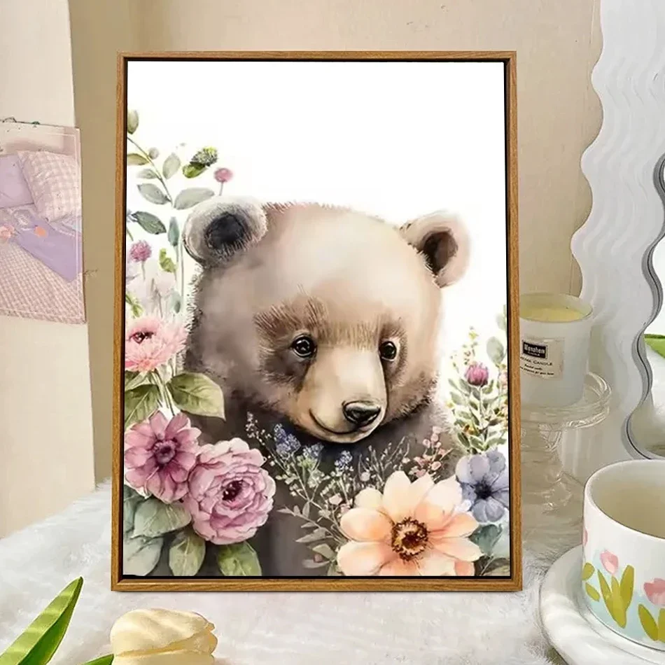 

Краска по номерам, простая ручная работа, животное, белый фон, цифровая минималистичная картина маслом, акриловые картины на рамке с номерами