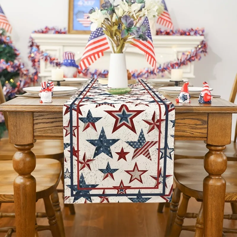 The Star-Shaped Printed Table Flag For Independence Day In The United States Is Suitable For Holiday Parties And Home Decoration