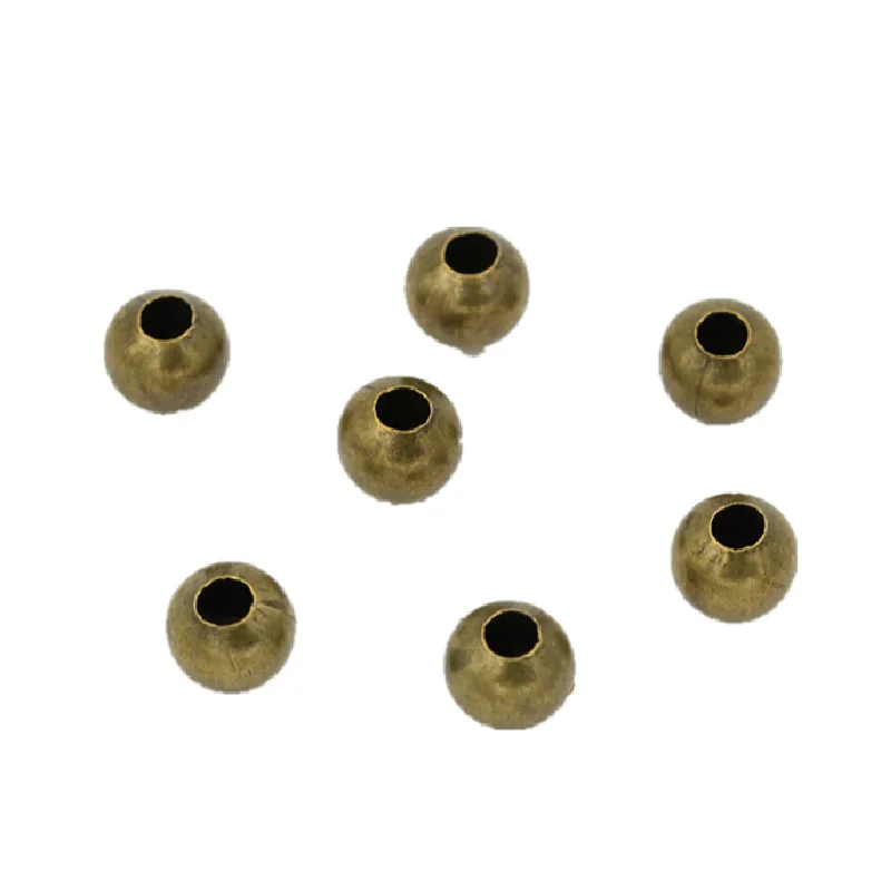 100 Stück 4-10mm Antik-Bronze Metallperlen, glatte Eisen-Abstandsperlen für DIY-Armbänder, Bastelarbeiten und Schmuckherstellungszubehör – Detail 2