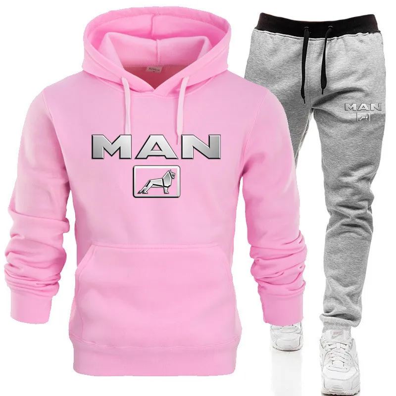 New Male Hoodie+Pants 2Pcs Jogging Sports Suit Casual Tracksuit Men Hooded Sweatshirt Outfit Spring Autumn Mens Sets Sportswear