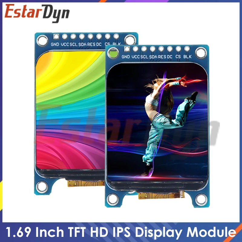 1.69 TFT LCD IPS kolorowy moduł ekranu 1.69 "ST7789 kontroler płyta sterownicza interfejs SPI 240*280 240x280