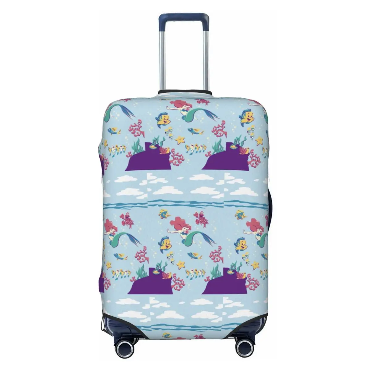 

Custom The Little M-Mermaid Travel Luggage Cover Elastic Princess Ariel Suitcase Cover Protector Fit 18-32 Inch