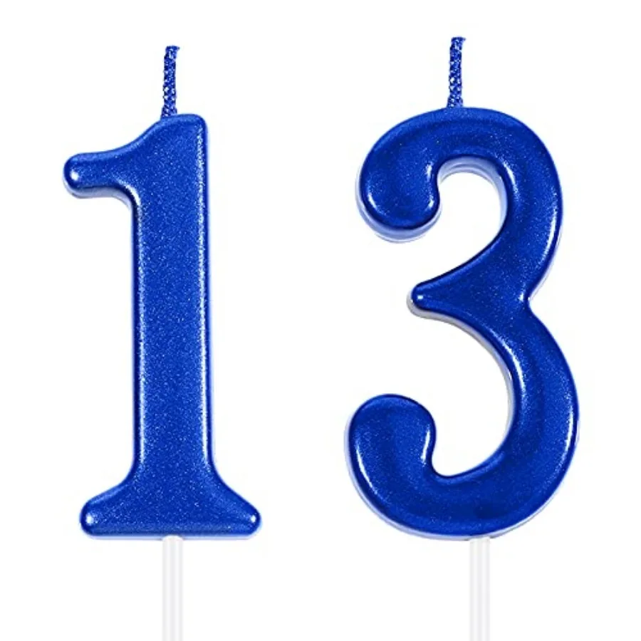 

Birthday Candle, Numeral Candles Cake Topper Happy Birthday Blue Cake Decoration for Party Favor Wedding Anniversary Celebratio