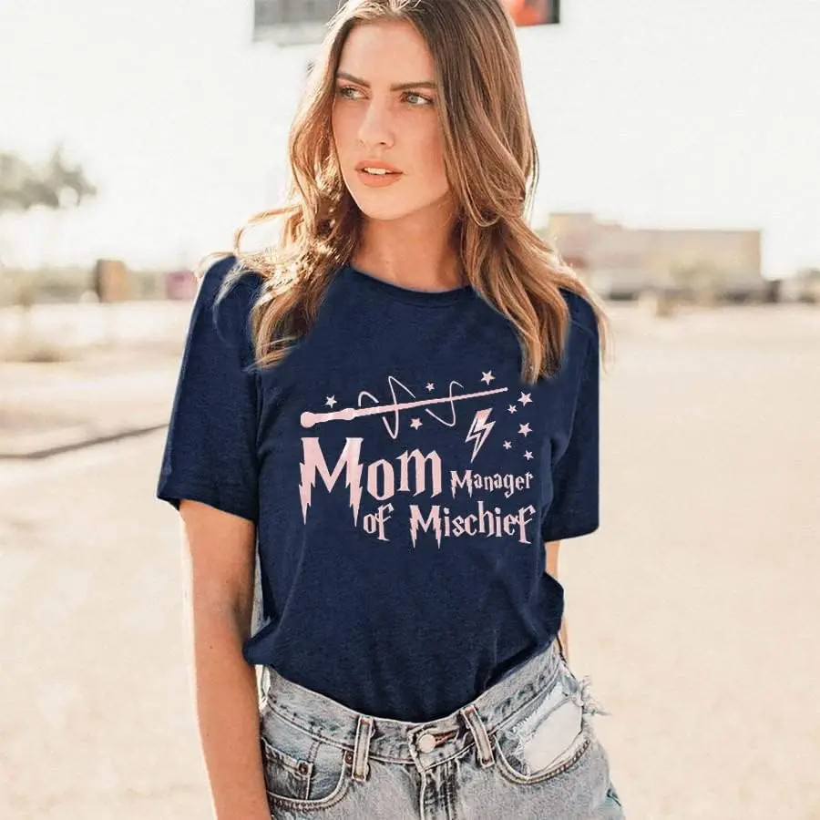 Wizard Magic Shirt for Women, Funny Mom Shirt, Manager of Mischief Shirt, Fantastic Mama Shirt, Mothers Day Tee Tops