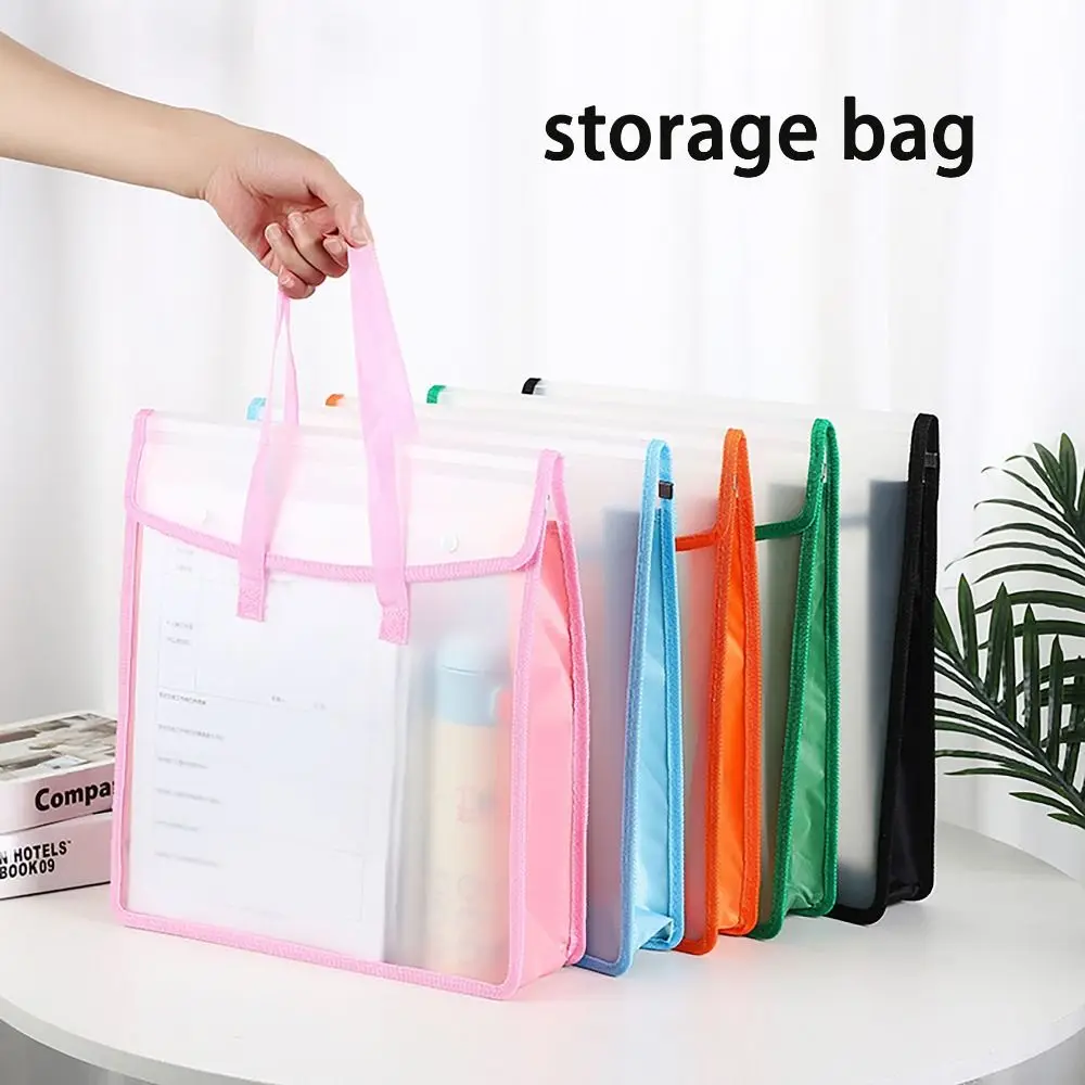 Transparent Storage Bags Portable Zipper Large Capacity Art Bag Waterproof Durable Reticule Student