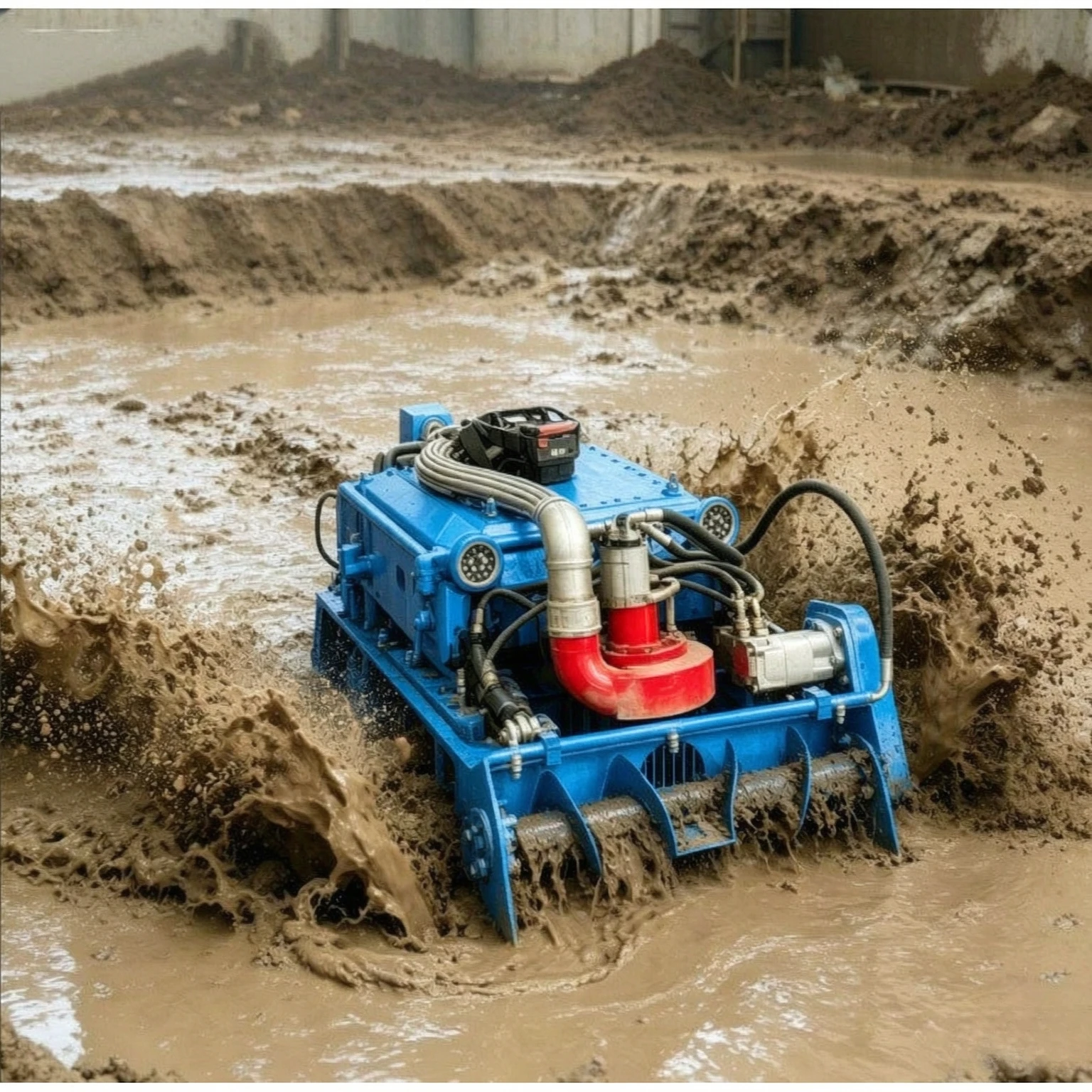 Dredging Robot Waterproof Submersible Track Crawler Dredging Robot for Coastal Erosion Control and Reservoir Waterways