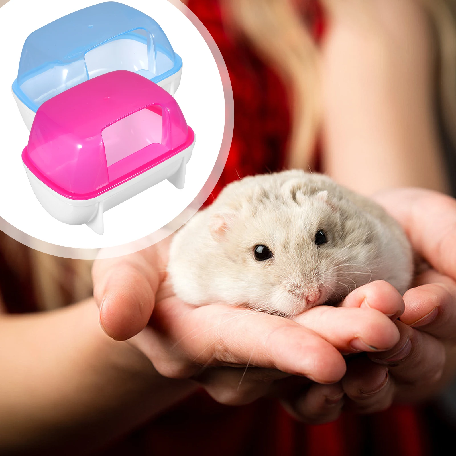 

2 pcs Hamster Sand Bath Room Durable Pet Sandbath Container for Small Pets Chinchilla with Detachable Design Portable Stress