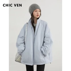 CHIC VEN Women Parkas Casual Loose New Letter Embroidered Jacket Warm Baseball Coat Female Outerwear Sports Autumn Winter 2024