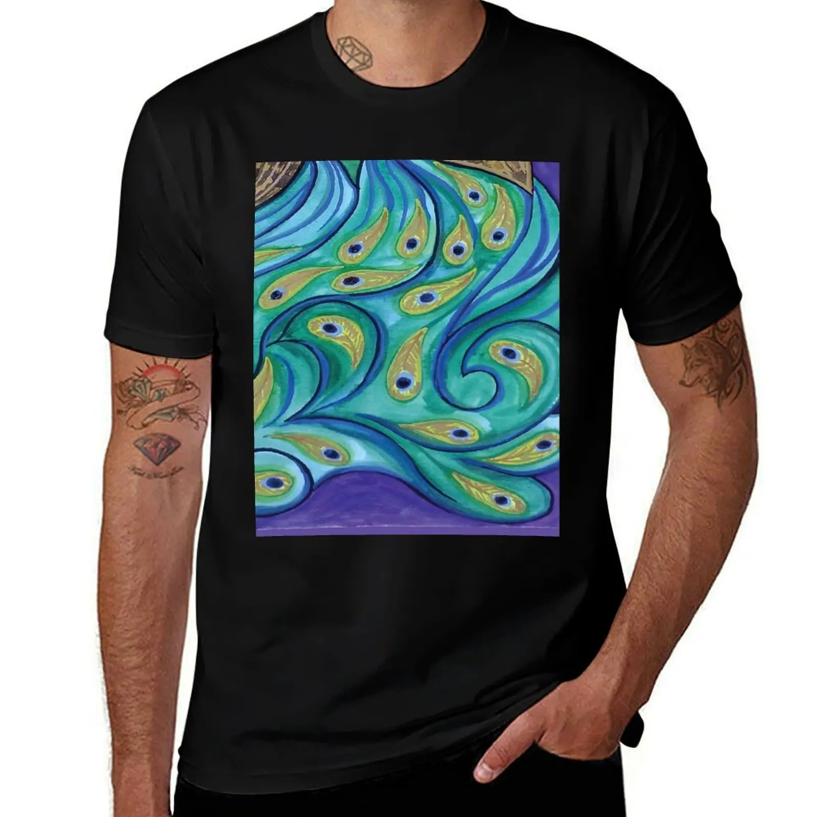 

Peacock Poncho T-Shirt man t shirts graphic t shirt man cotton