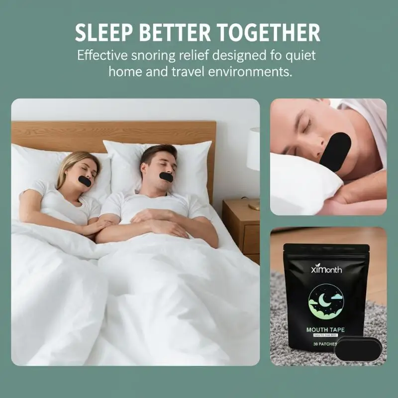 

Mouth Tape for Sleeping Anti Oral Orthosis Disposable Gentle Adhesive Promotes Nose Breathing at Night