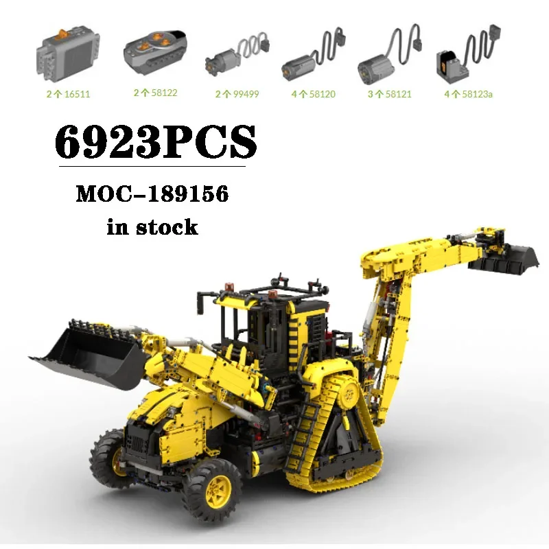 Building Block MOC-189156 Super Heavy Backhoe Loading Mechanism Model Building 6923PCS Children's Birthday Gift Christmas Toy