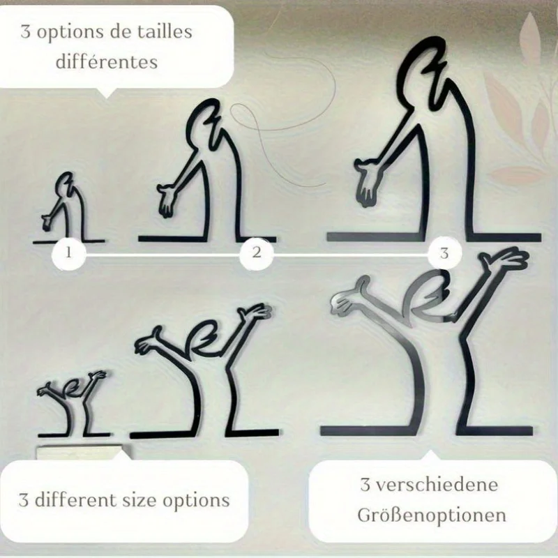 ملصق معدني حديث لغرفة المعيشة والمكتب وغرفة النوم - تركيب سهل التعليق - هدية تزيين المنزل للاستخدام الداخلي البسيط