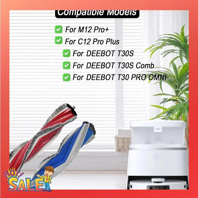 

Основная щетка ABCL для Ecovacs DEEBOT T30S, расческа T30S, T30 PRO OMNI, для Yeedi C12 Pro Plus, детали робота-пылесоса M12 Pro+
