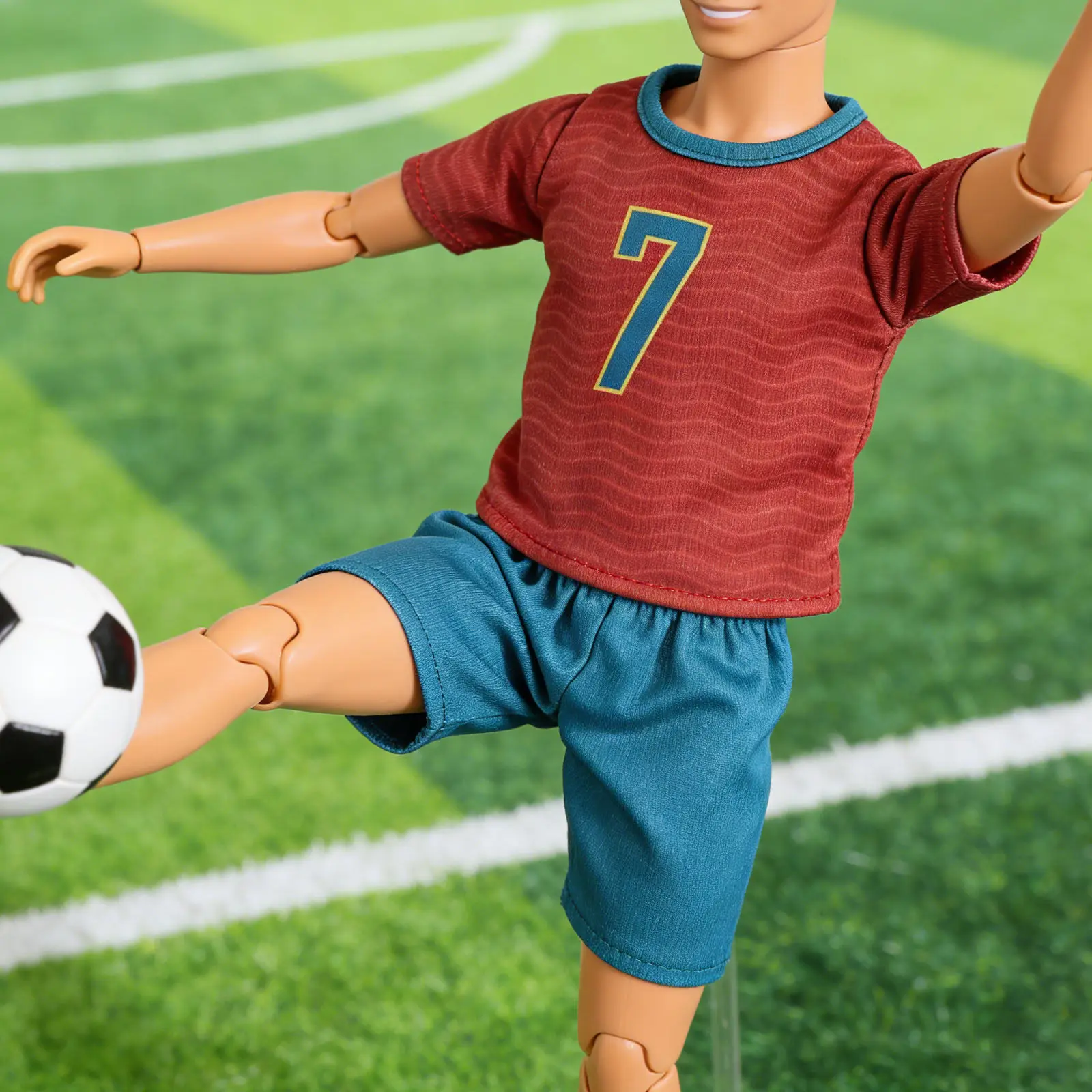 1Set 18 Inch Soccer Uniform Set Realistic Jersey Shorts Athletic Play Clothes for Imaginative Sports Role Play Soccer Team