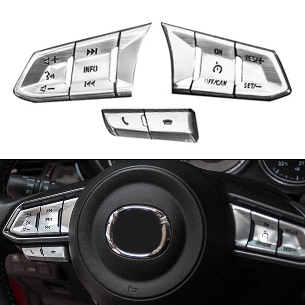 Stylish Aluminum Steering Wheel Switch Cover Trim for 2020 2021 For Mazda 6 Atenza Elevate Your Driving Experience