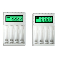 2X Smart Intelligent LCD Display Battery Charger with 4 Slots for AA/AAA NiCd NiMh