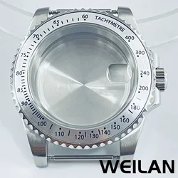 40mm Fit NH34 NH35 NH36 NH38 NH39 NH70 ETA2824 PT5000 Movement Silver Watch Case SUB GMT Aluminum Bezel Sapphire