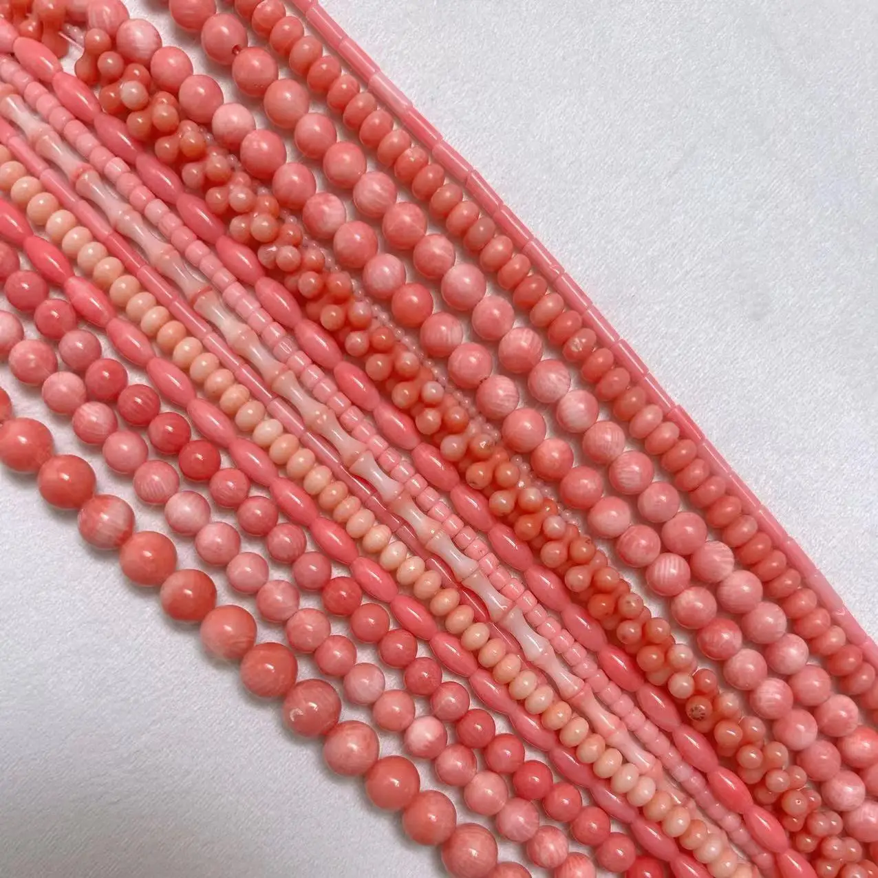 Fashion Mini Pink Natural Column Rice Sea Bamboo Coral Jewelry diy Making Wholesale Spacer Beads Strand  15\