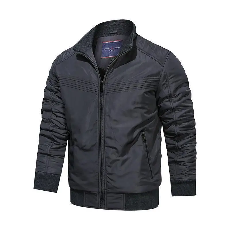 Chaqueta grande de algodón para hombre, abrigo informal con cuello levantado, novedad de otoño e invierno, 2023