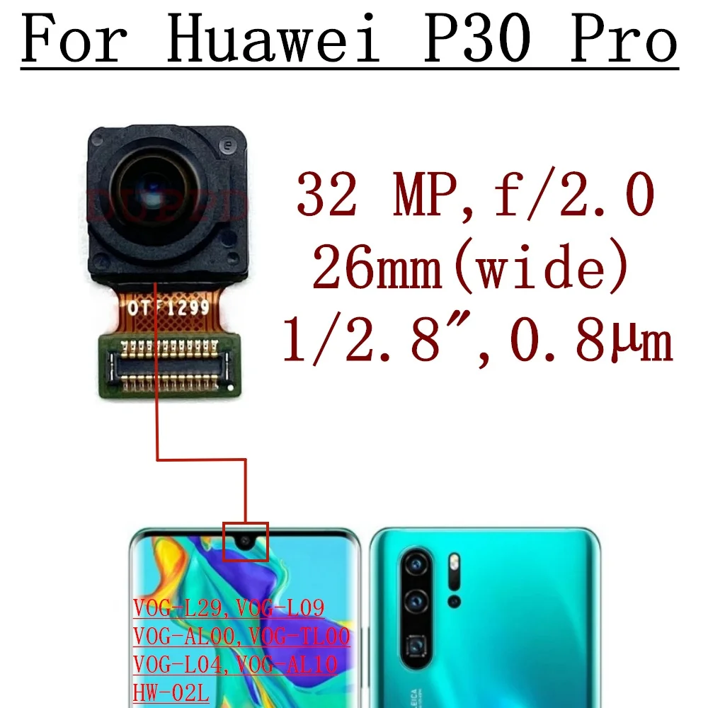 Huawei P30 Pro 용 후면 메인 전면 카메라, 정품 전면 셀카, 후면 카메라 모듈, 플렉스 교체 부품