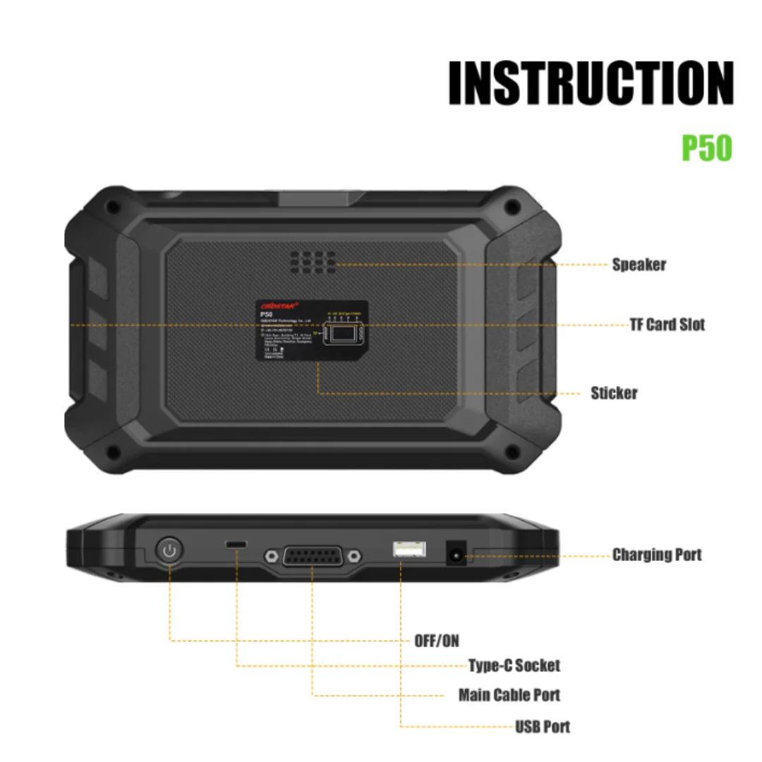 OBDSTAR P50 V30.43 Airbag Reset Intelligent Airbag Reset Tool Covers 58 Brands and Over 7600 ECU Part No. Free Update Online