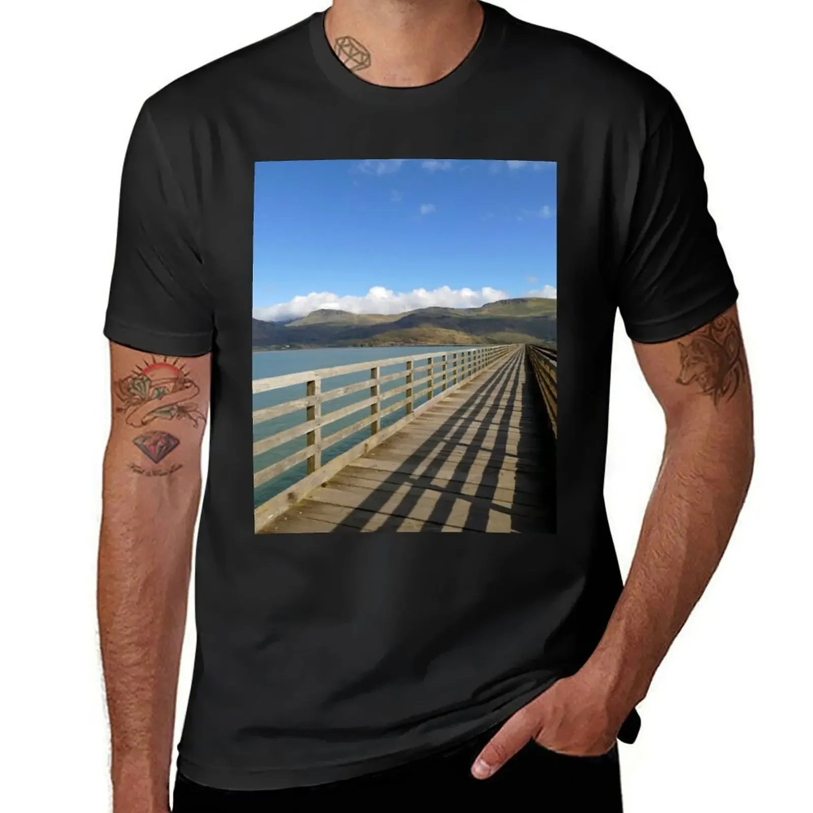 Barmouth Bridge, Wales T-Shirt graphics sublime mens t shirts casual stylish