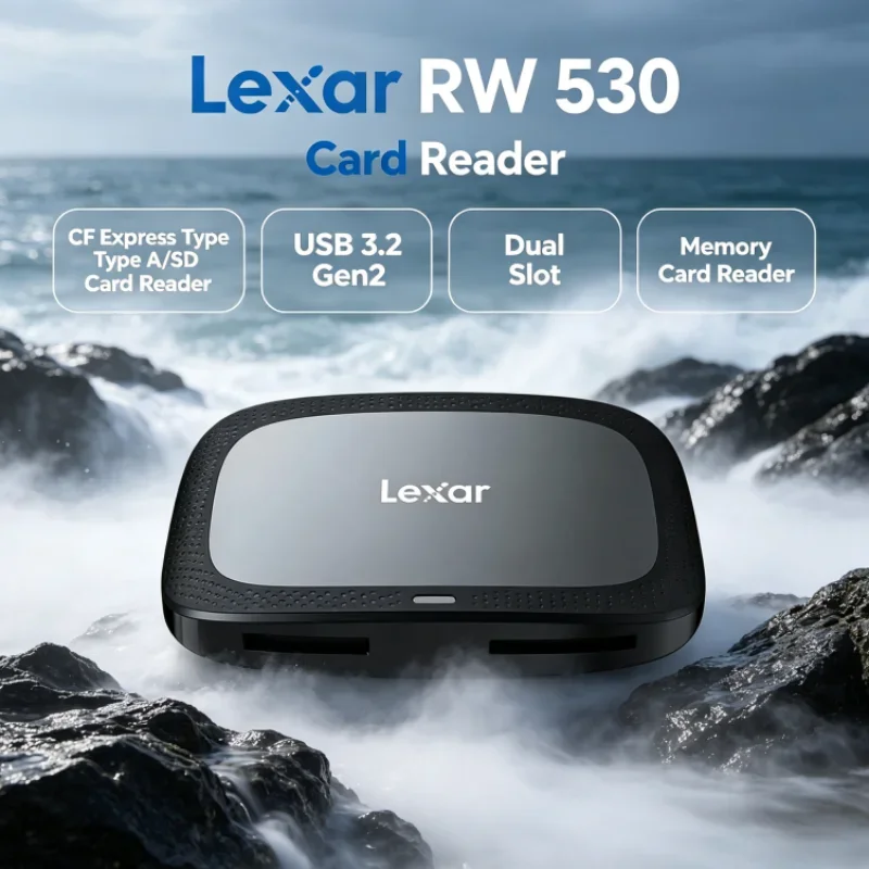 Lexar CFexpress Type A / SD Memory Card Reader SD Card Reader Dual Slot CFA Max 900MB/s USB 3.2 Gen2 RW530