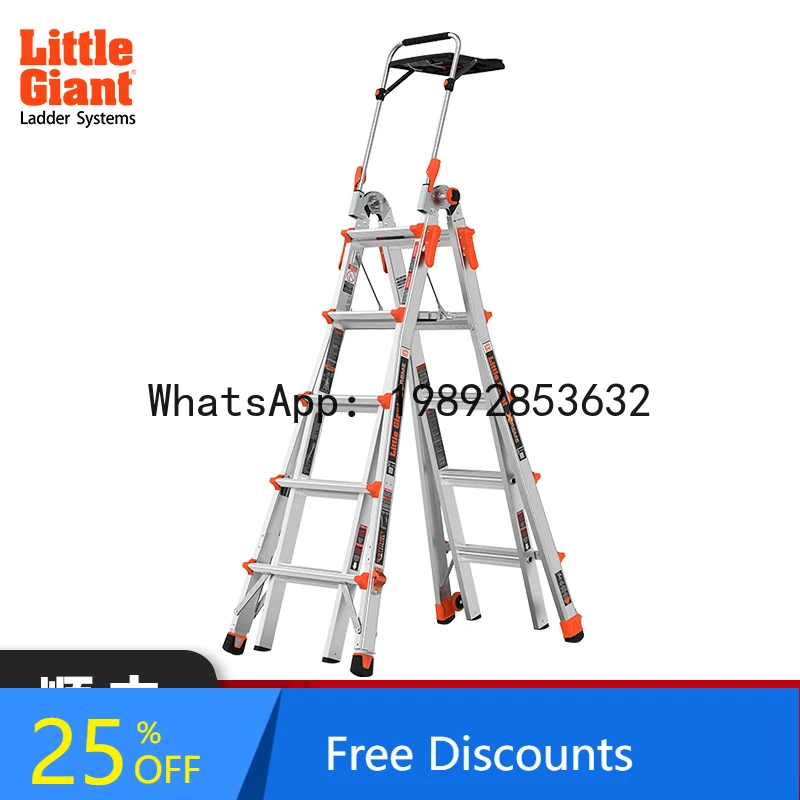Aluminum Alloy Thickened A-Frame Ladder Multi-Functional Folding Telescopic Engineering Ladder for Villa Use