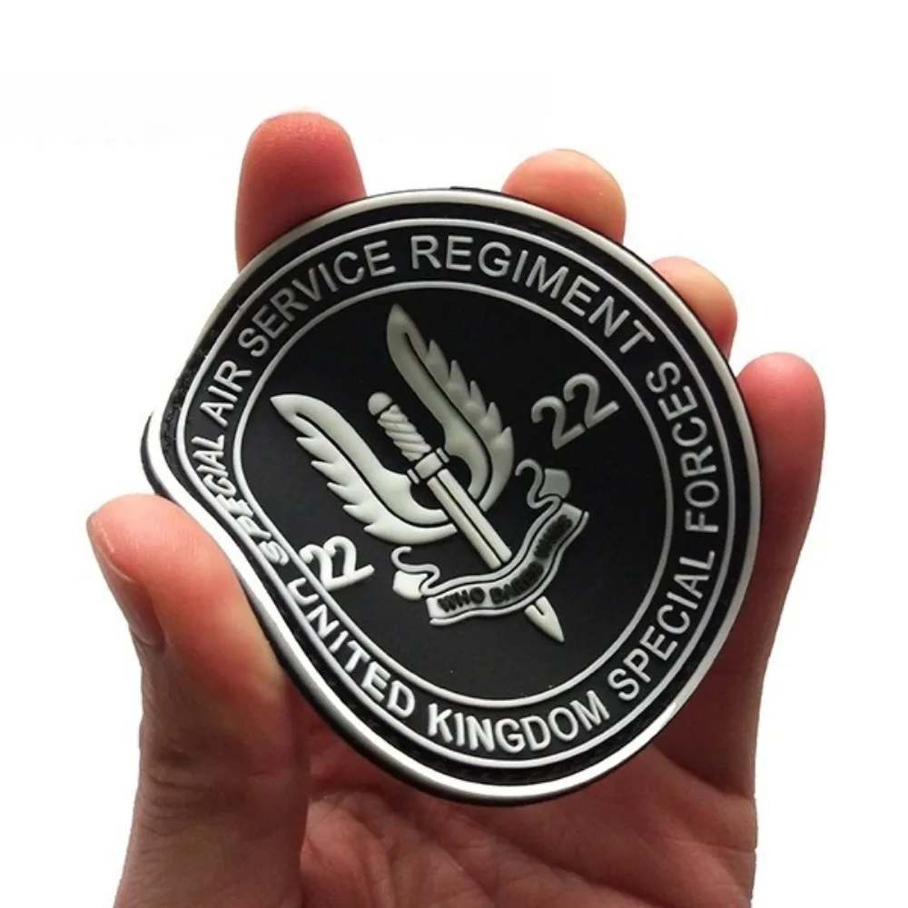 British 22nd Special Air Service SAS Hook and Loop PVC 3D Rubber Badge Patch Outdoor Bag Coat Patches Accessories