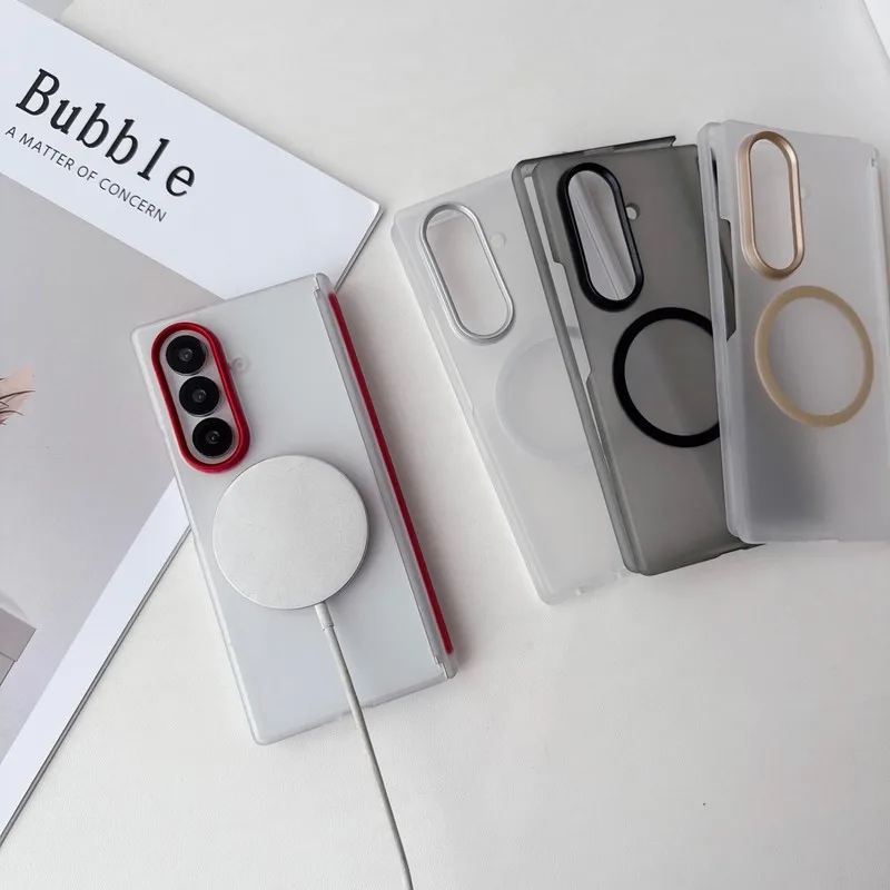 Magnetyczne etui na telefon Samsung Galaxy Z Fold8 Ultra Fold 8 7 6 5, bumper z obsługą Magsafe, matowa ramka przednia, ochrona zawiasu — zdjęcie produktu 2