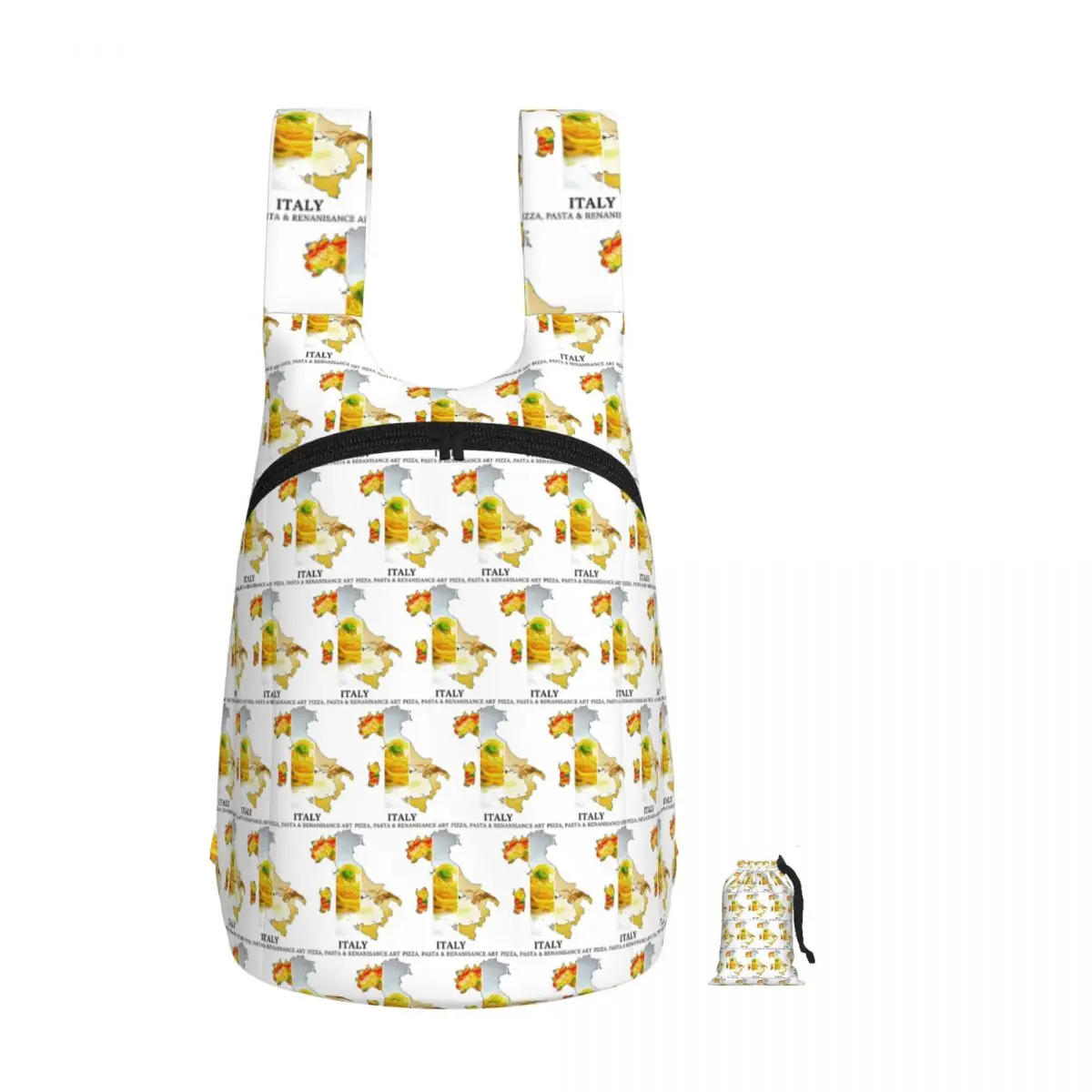 Italy Map Pizza Pasta And Renaissance Art Heritage Backpack Student Storage BookBag Children School Bag Computer Shoulder Bags