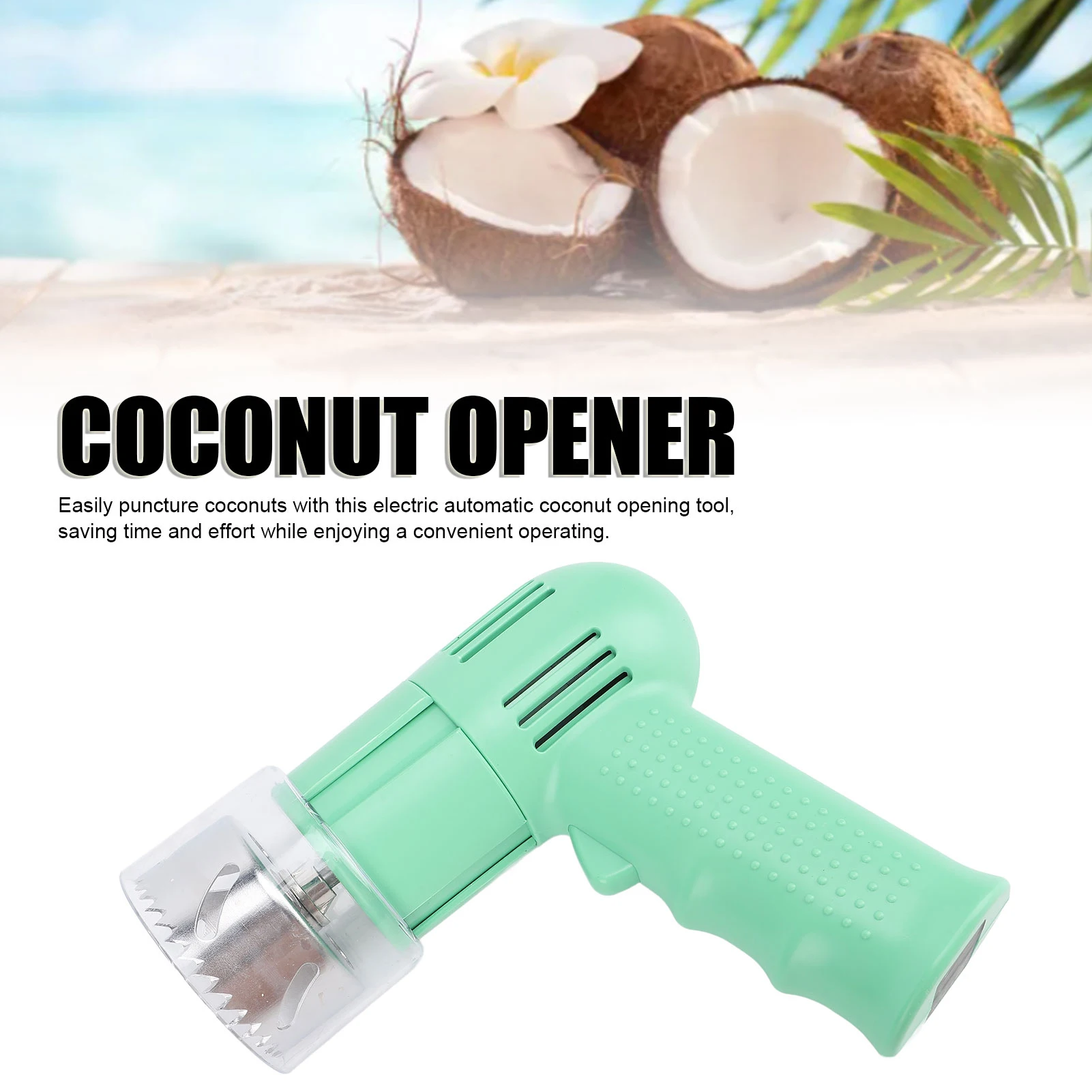 Automatic Coconut Opener 304 Stainless Steel Electric Coconut Puncher Opening Tool for Young and Mature