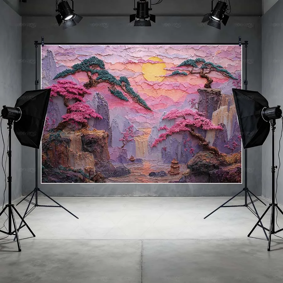 MOON.QG الأزهار الشاطئ صورة خلفية خرافة شجرة الغابات الجبلية خلفية كابينة تصوير عيد ميلاد استوديو صور صورة حفلة