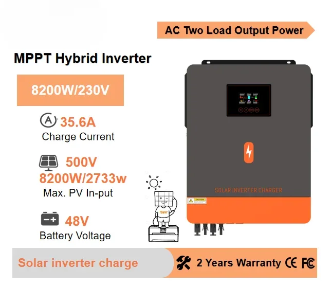 8.2KW 10.2KW 48V Dual Output Built-in 160A 180A MPPT Solar Charge On/Off Grid Solar Inverter